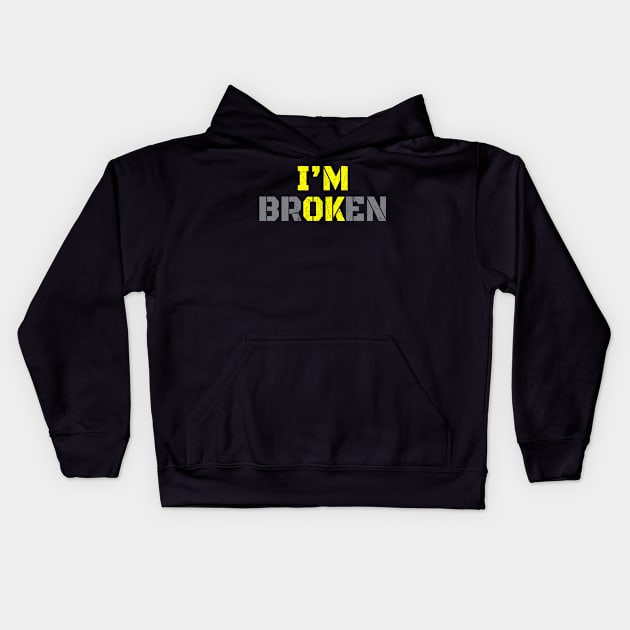 Im Broken - Bold Yellow Kids Hoodie by Lumintu Merch